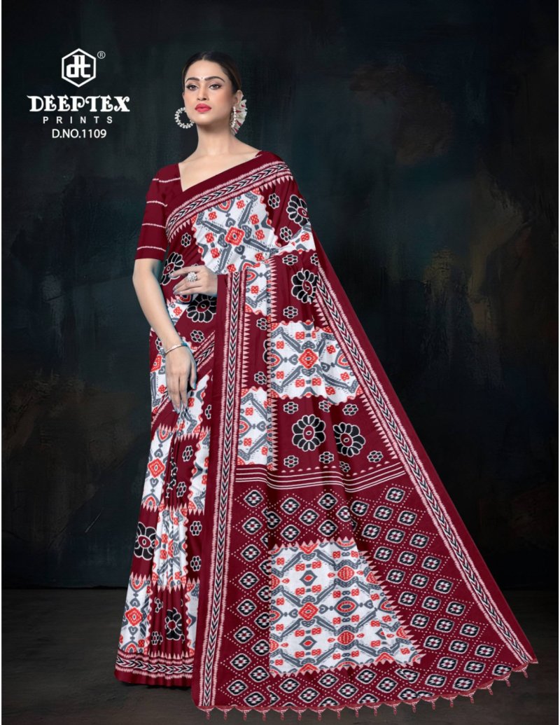 Ikkat Special 11 By Deeptex Cotton Printed Saree